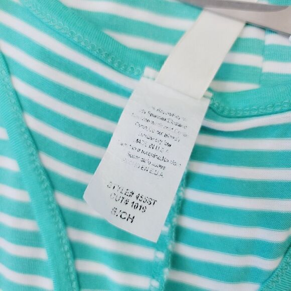 NEW Vintage 90s Y2K Mulata Racerback Tank Striped Maxi Dress in Turquoise Sz S - Picture 10 of 12